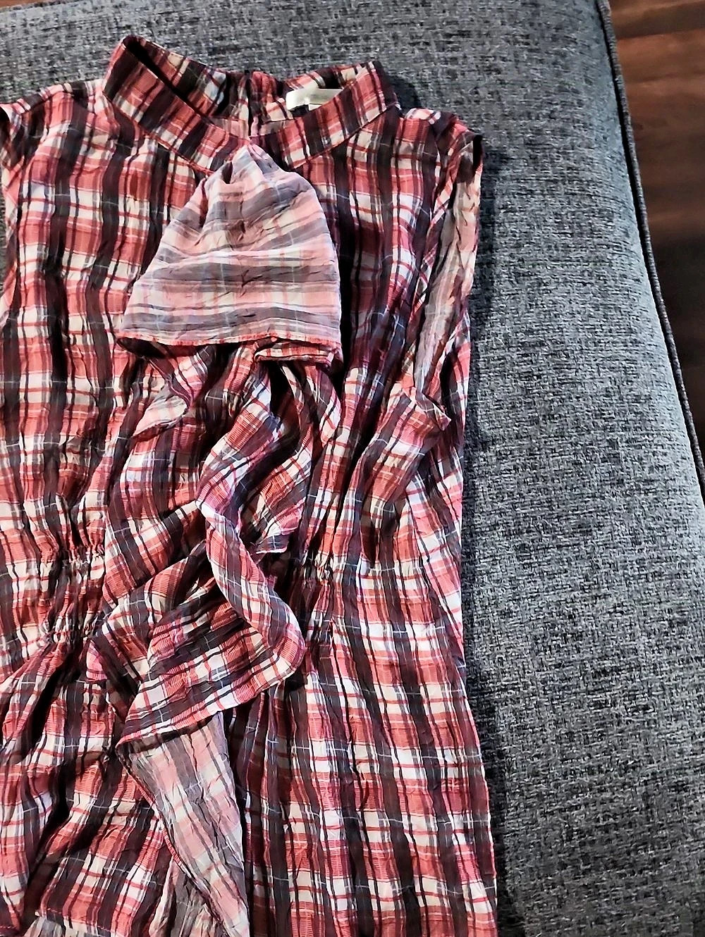 KindLove Plaid Cotton Blouse Size Large